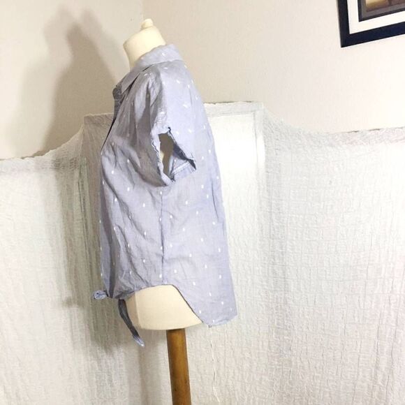 Cloth & Stone "Dot" Tie Front Shirt Top Size Small - Picture 3 of 7